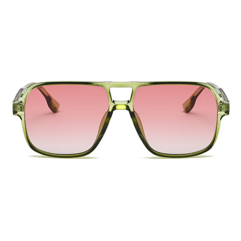 Double Bridges Square Frame Vintage Sunglasses