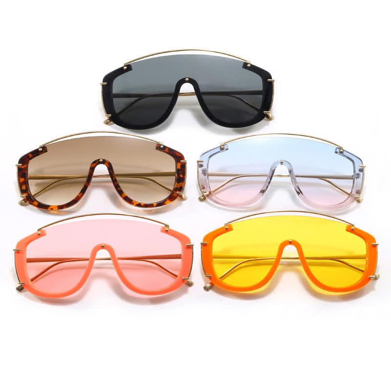 One-piece Oversized Aviator Sunglasses