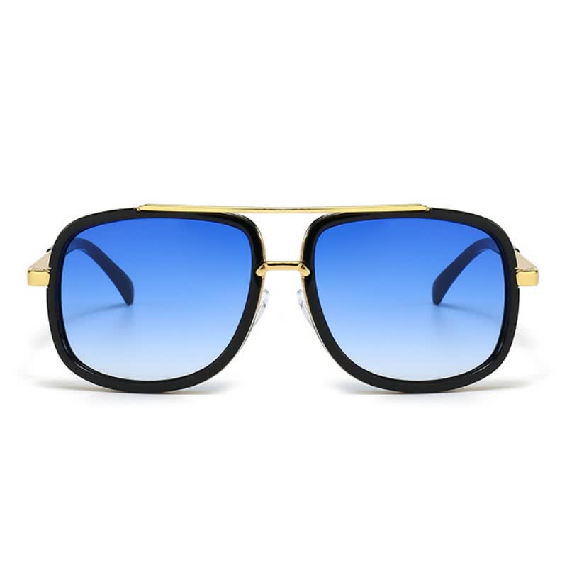 Aviator Double Bridges Frame Brown Ombre Tinted Sunglasses