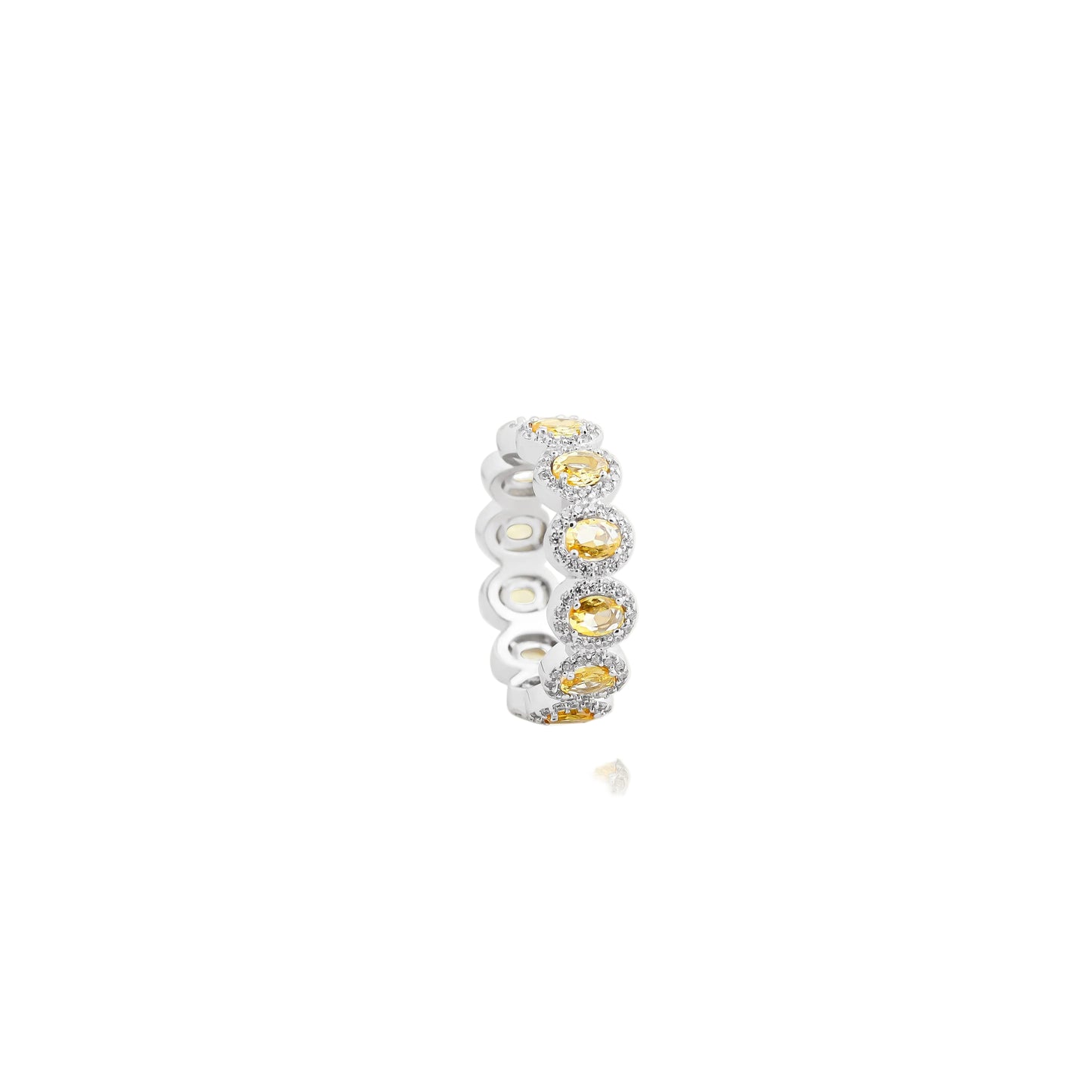 Oval Yellow Diamond Eternity Ring – A Full Circle of Honeyed Sparkle