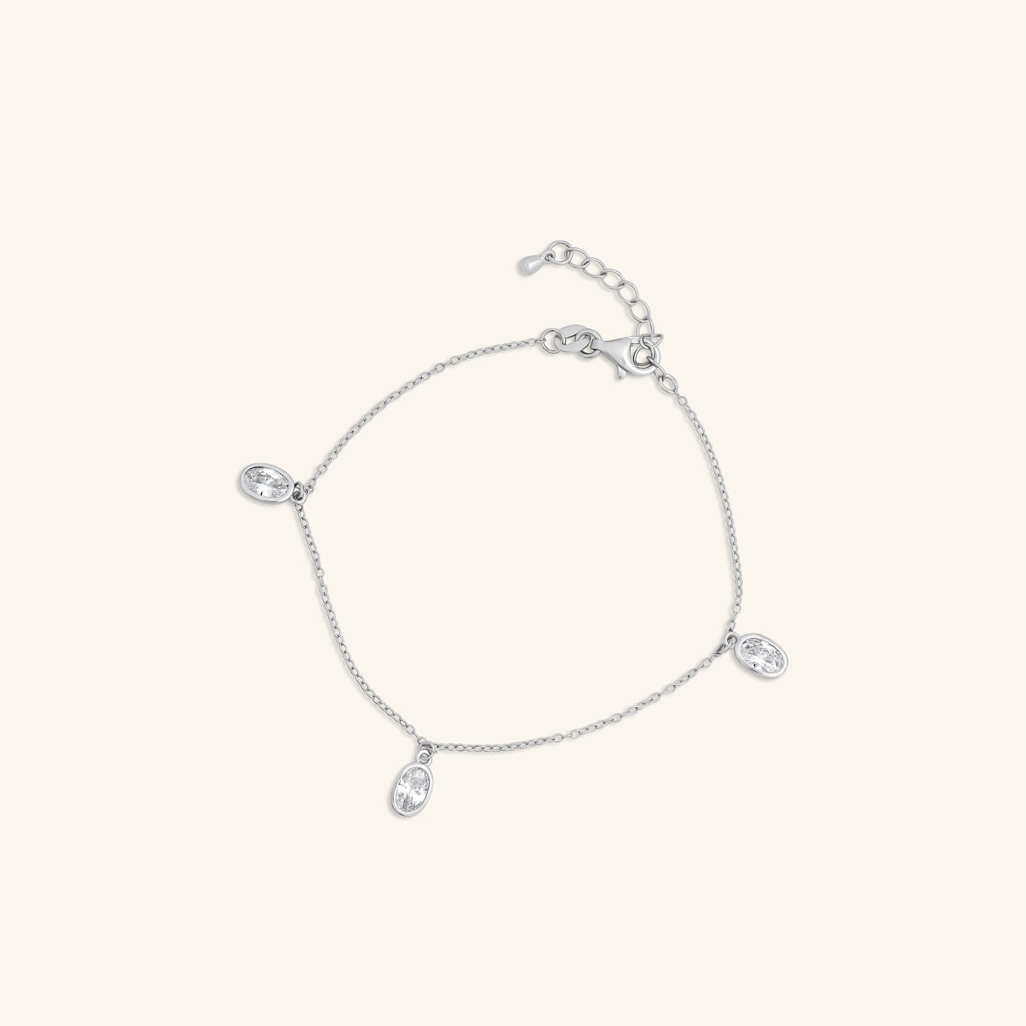 Three Oval Diamond Hanging Bracelet