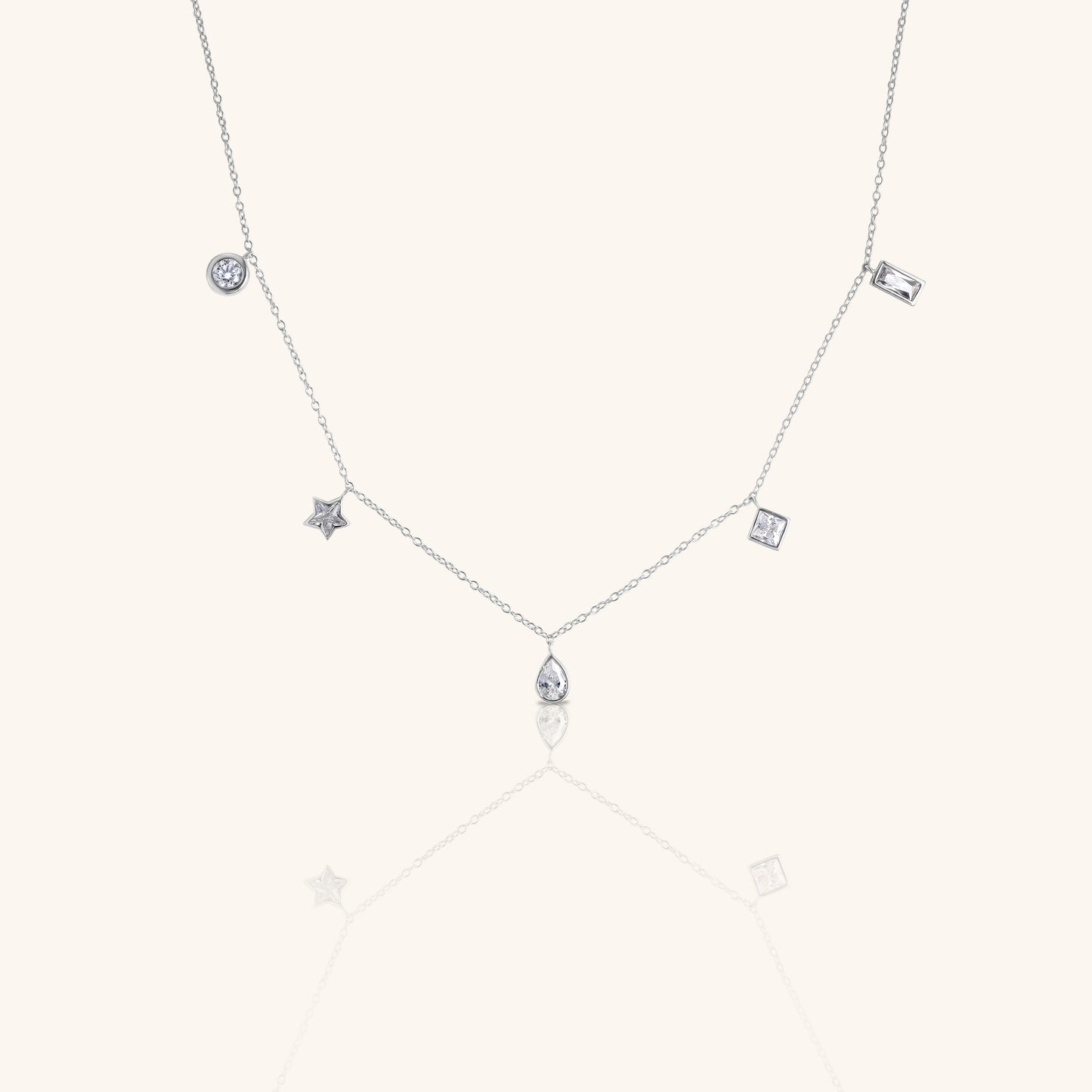 Mix Diamond Hanging Charms Chain