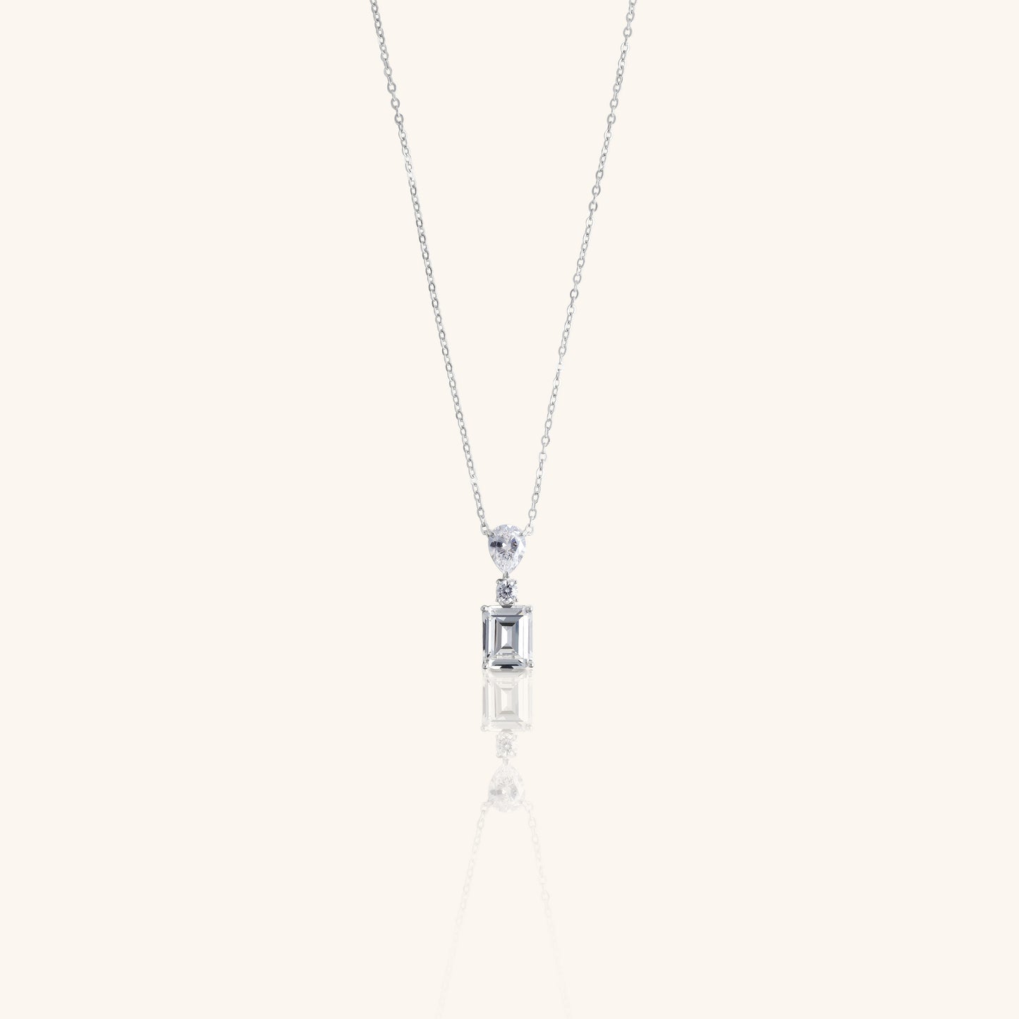 Reverse Pear Emerald Chain Pendant