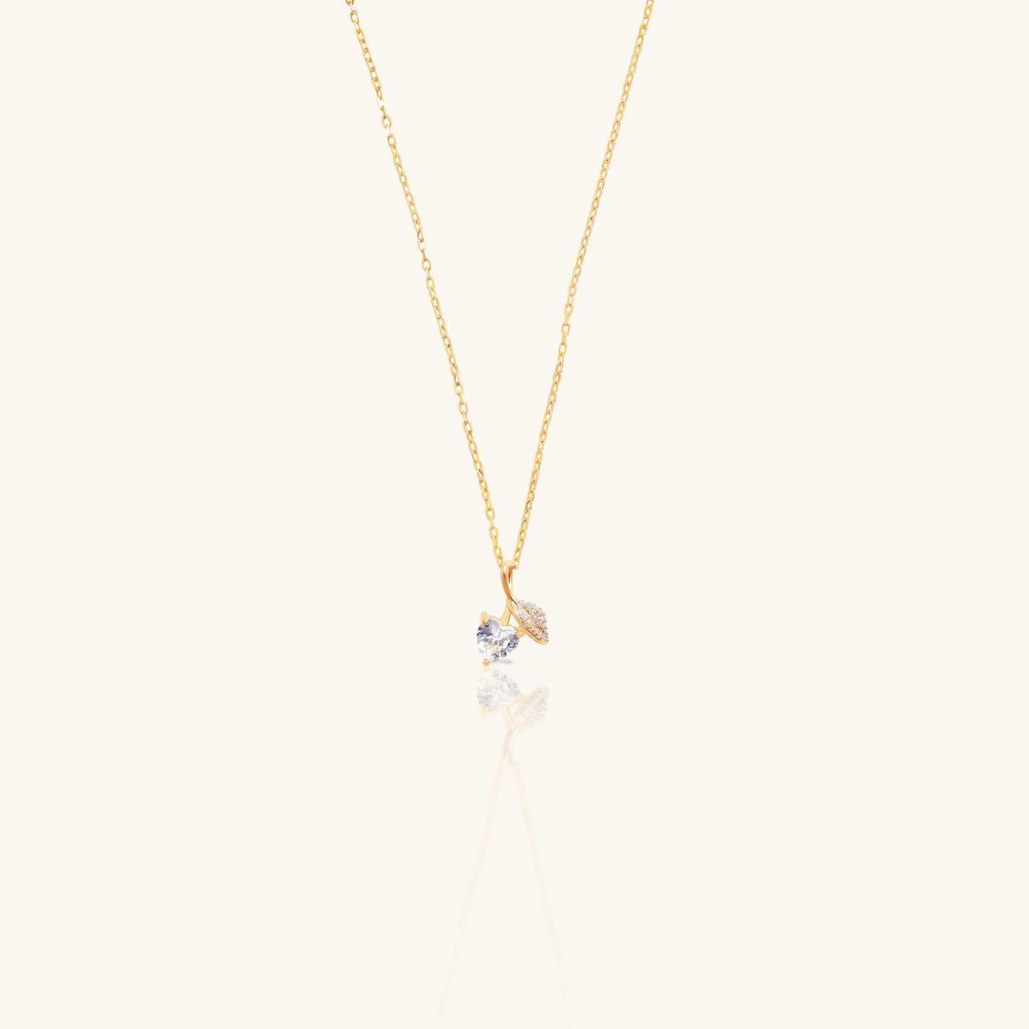 Leaf and Heart Chain Pendant