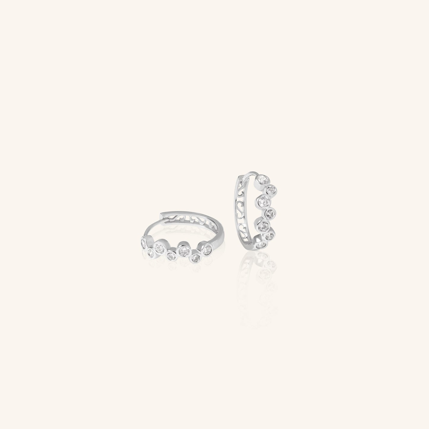 Diamond Zigzag Bezel Hoop