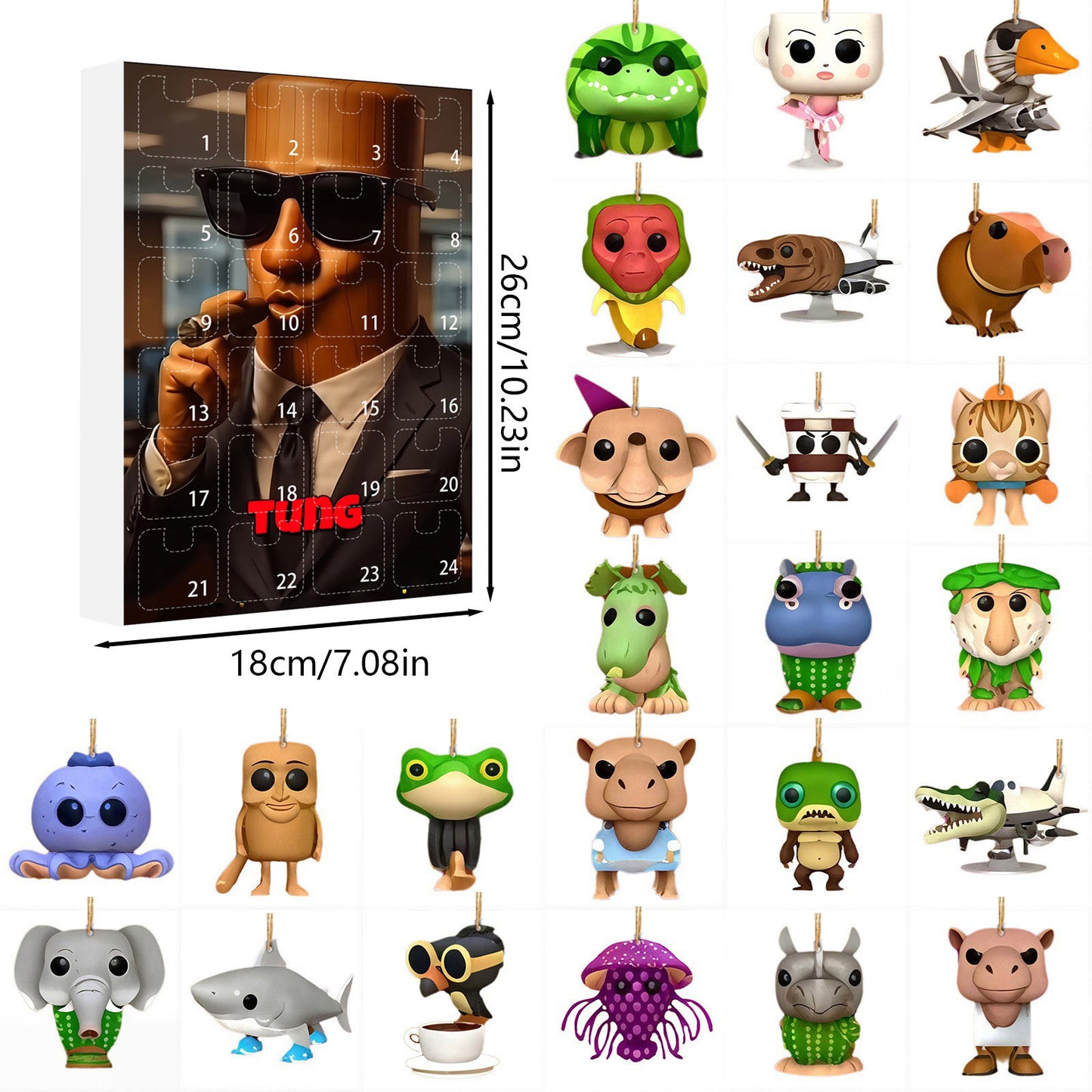 🔥Last Day 70% OFF - 🎁Tung Tung Tung Sahur Italian Brainrot Countdown 24Days Advent Calendar