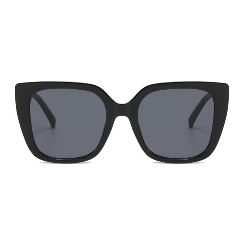 Leopard Pattern Square Frame Oversized Sunglasses