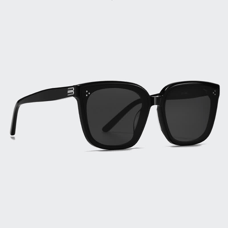 Fashion Square Frame Black Sunglasses with Nylon Lenses