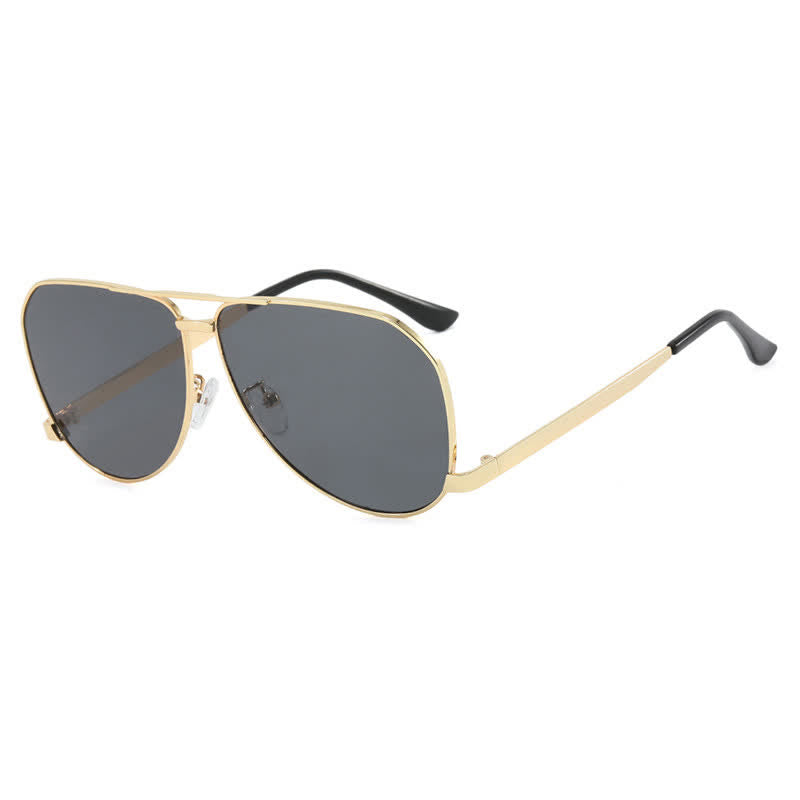 Double Bridges Metal Temples Aviator Sunglasses