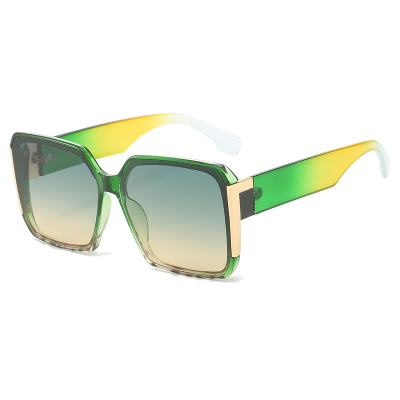 Square Frame Oversized Rimless Sunglasses