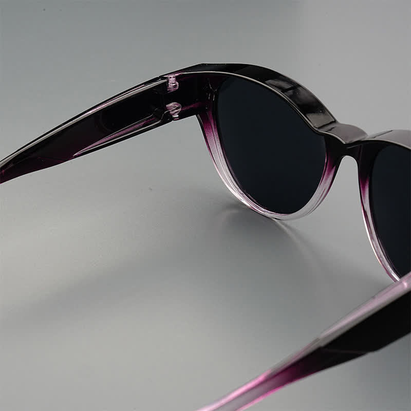 Fit Over Glasses Cat-Eye Star Decor Polarized Sunglasses