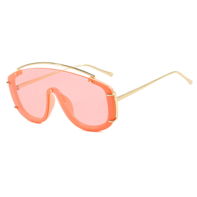One-piece Oversized Aviator Sunglasses