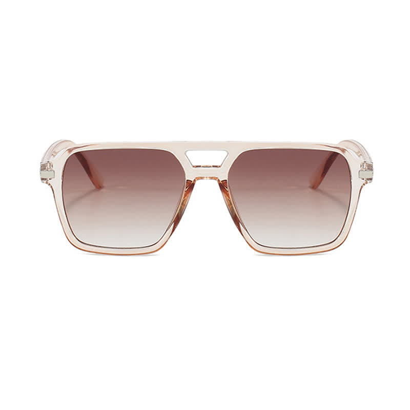 Square Frame Double Bridges Classic Sunglasses