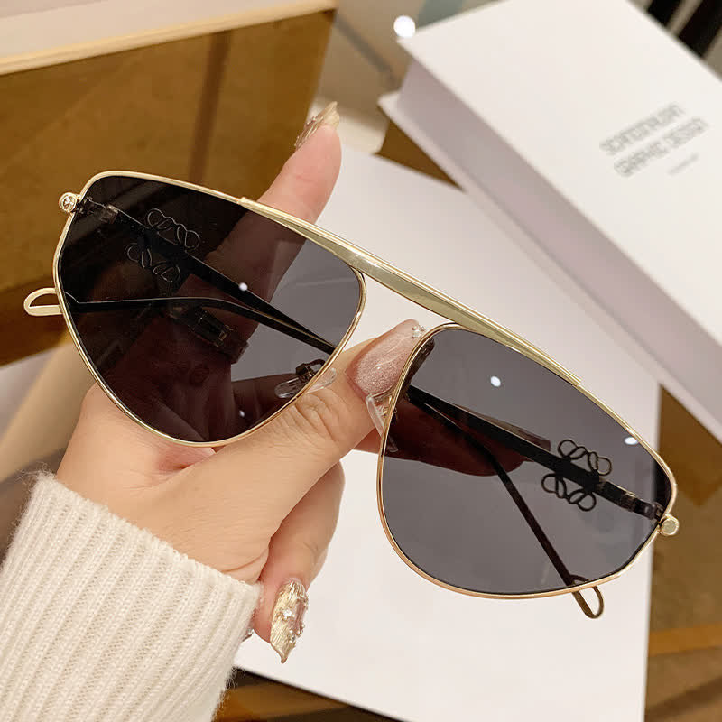 Hollow-out Irregular Aviator Sunglasses