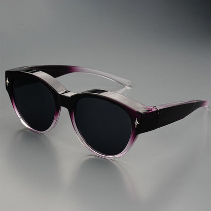 Fit Over Glasses Cat-Eye Star Decor Polarized Sunglasses