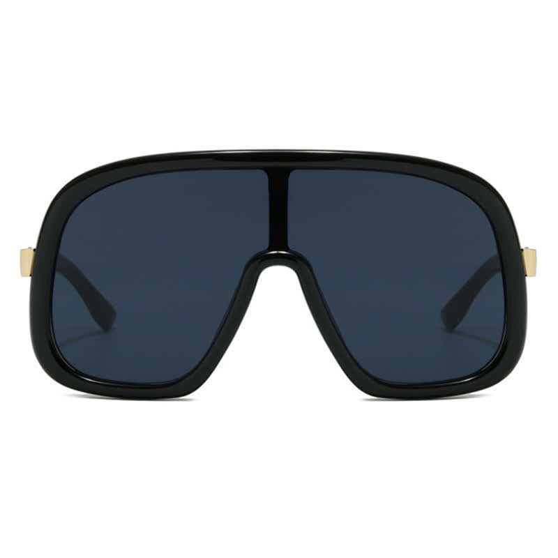Flat Top Double Bridges Oversized Trendy Aviator Sunglasses