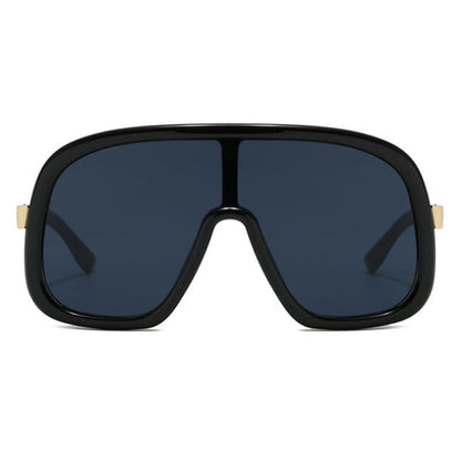 Flat Top Double Bridges Oversized Trendy Aviator Sunglasses