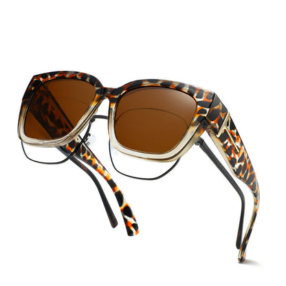 Fit Over Glasses Square Frame Polarized Sunglasses