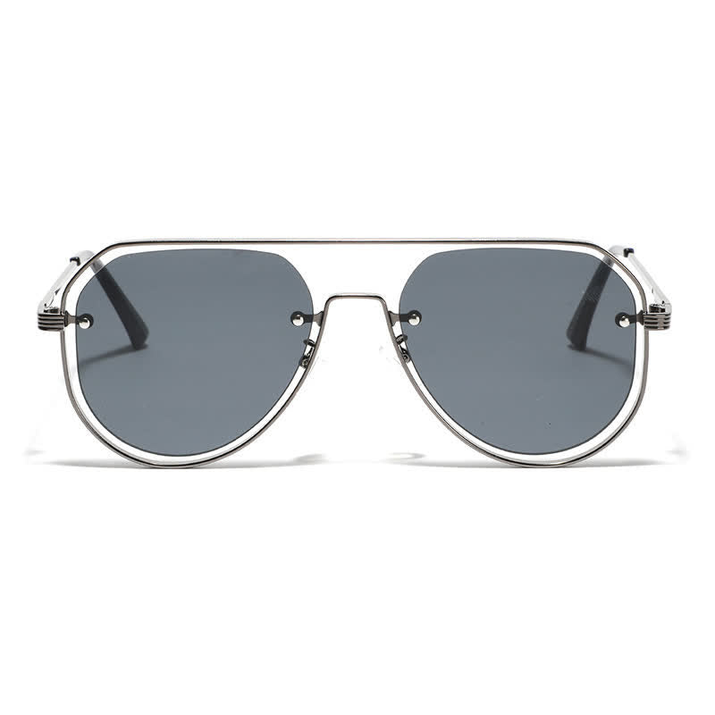 Vintage Double Bridges Hollow-out Aviator Sunglasses