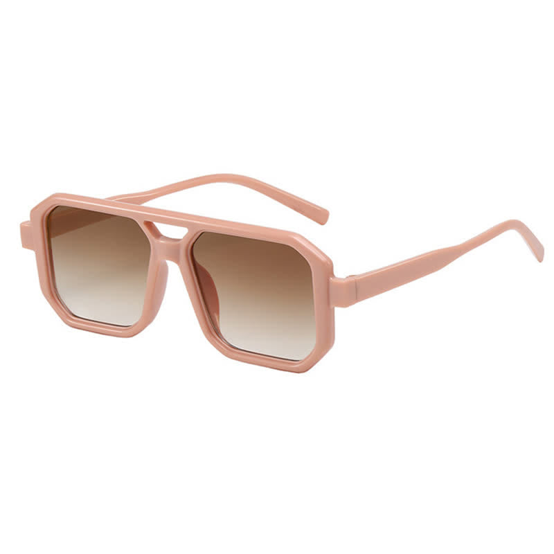 Double Bridges Geometric Frame Driving Sunglasses