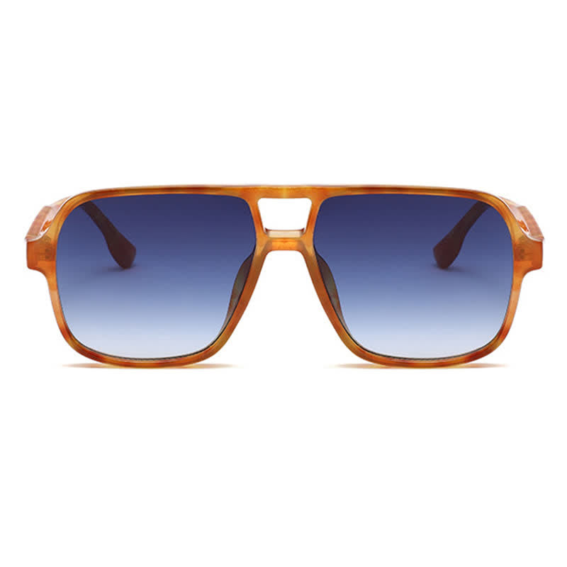 Double Bridges Square Frame Vintage Sunglasses