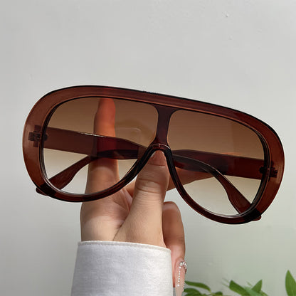 Unisex Oversized One-piece Frame Aviator Sunglasses