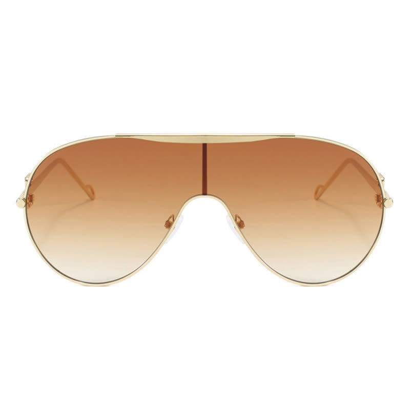Oversized One-piece Aviator Sunglasses