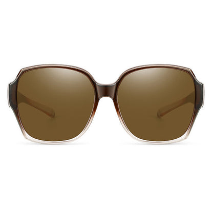 Square Frame Polarized Driving Sunglasses Fit Over Glasses for Nearsighted People