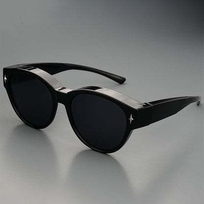 Fit Over Glasses Cat-Eye Star Decor Polarized Sunglasses