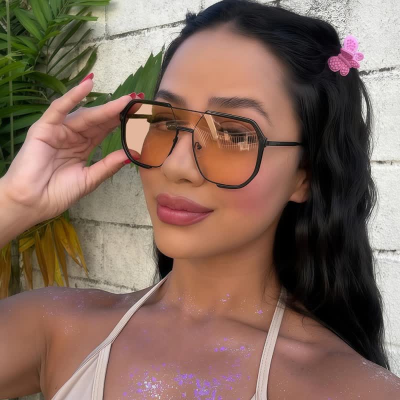 Unisex Double Bridges Aviator Sunglasses