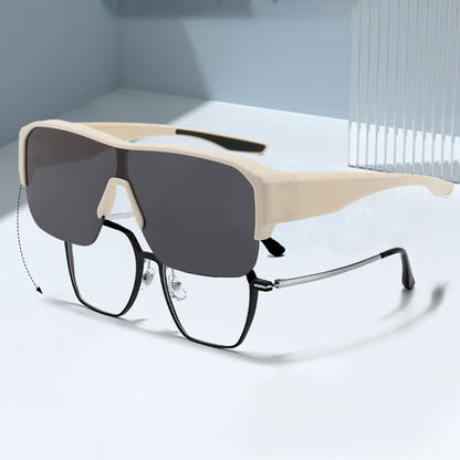 Fit Over Glasses Semi-Rimless Polarized Sunglasses for Sports&Driving