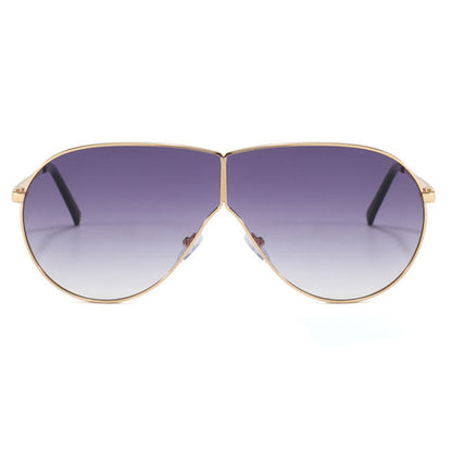 Hipster One-piece Metal Temples Aviator Sunglasses
