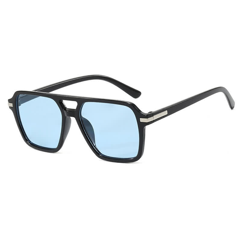 Square Frame Double Bridges Classic Sunglasses