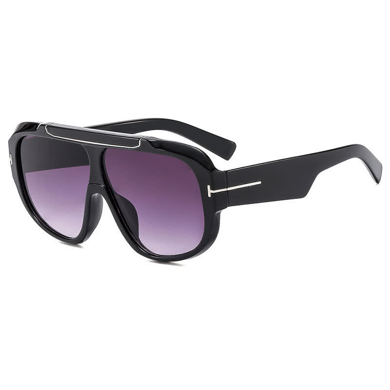 'T' Design Oversized Aviator Sunglasses