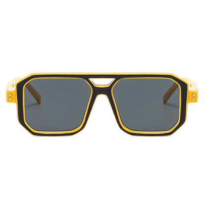 Trendy Square Frame Double Bridges Sunglasses