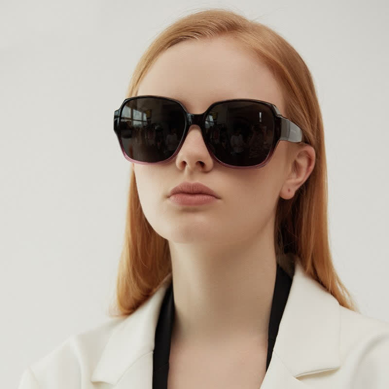 Square Frame Polarized Driving Sunglasses Fit Over Glasses for Nearsighted People