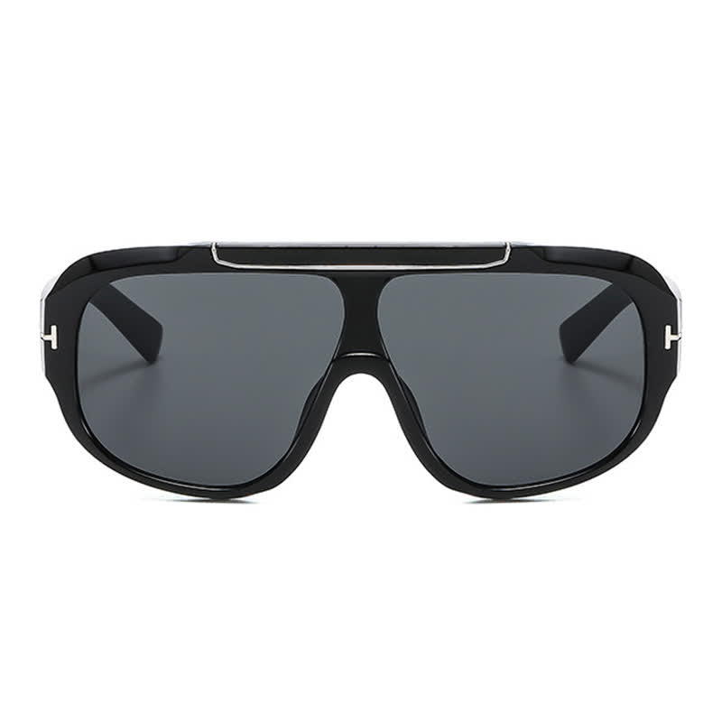'T' Design Oversized Aviator Sunglasses