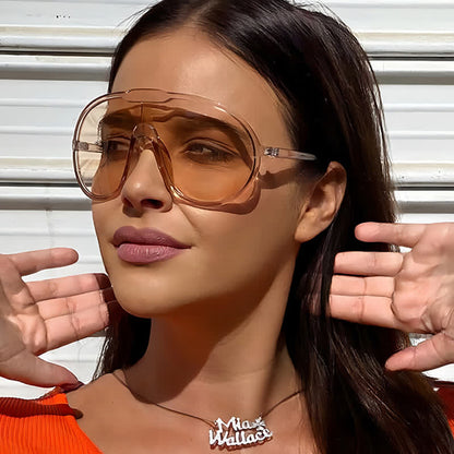 One Piece Oversized Aviator Sunglasses
