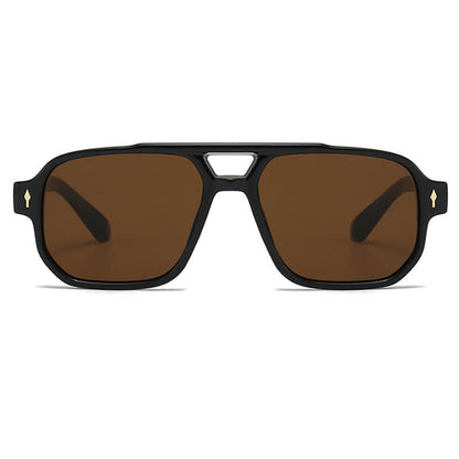 Square Frame Double Bridges Vintage Arrow Sunglasses