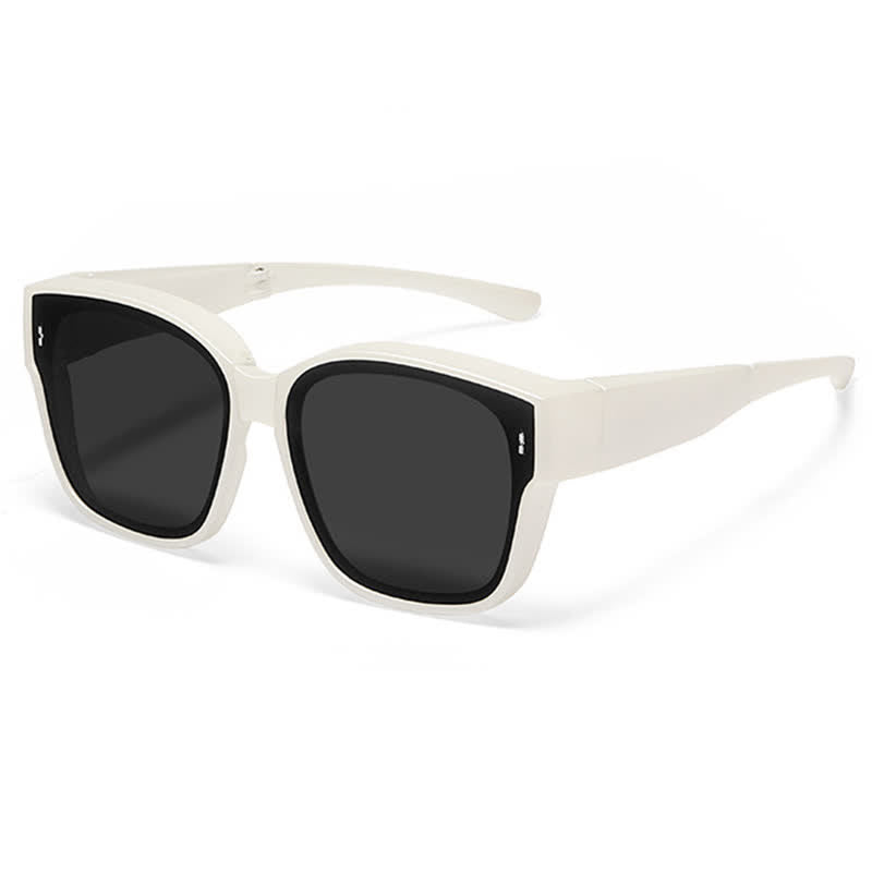Fit Over Glasses Square Frame Foldable Sunglasses for Women Men