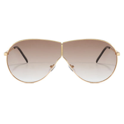 Hipster One-piece Metal Temples Aviator Sunglasses