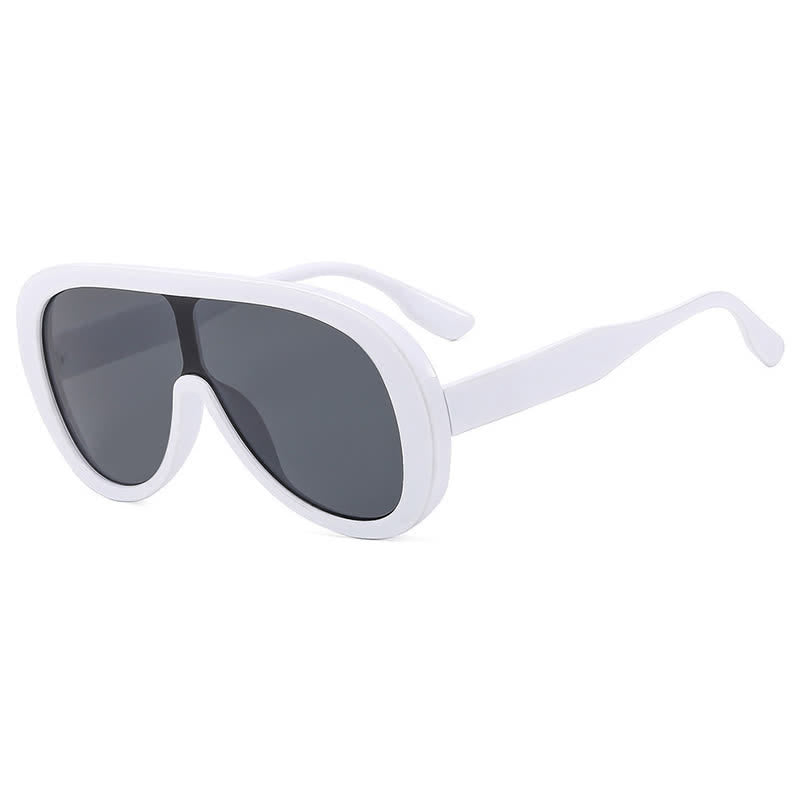 Unisex Oversized One-piece Frame Aviator Sunglasses