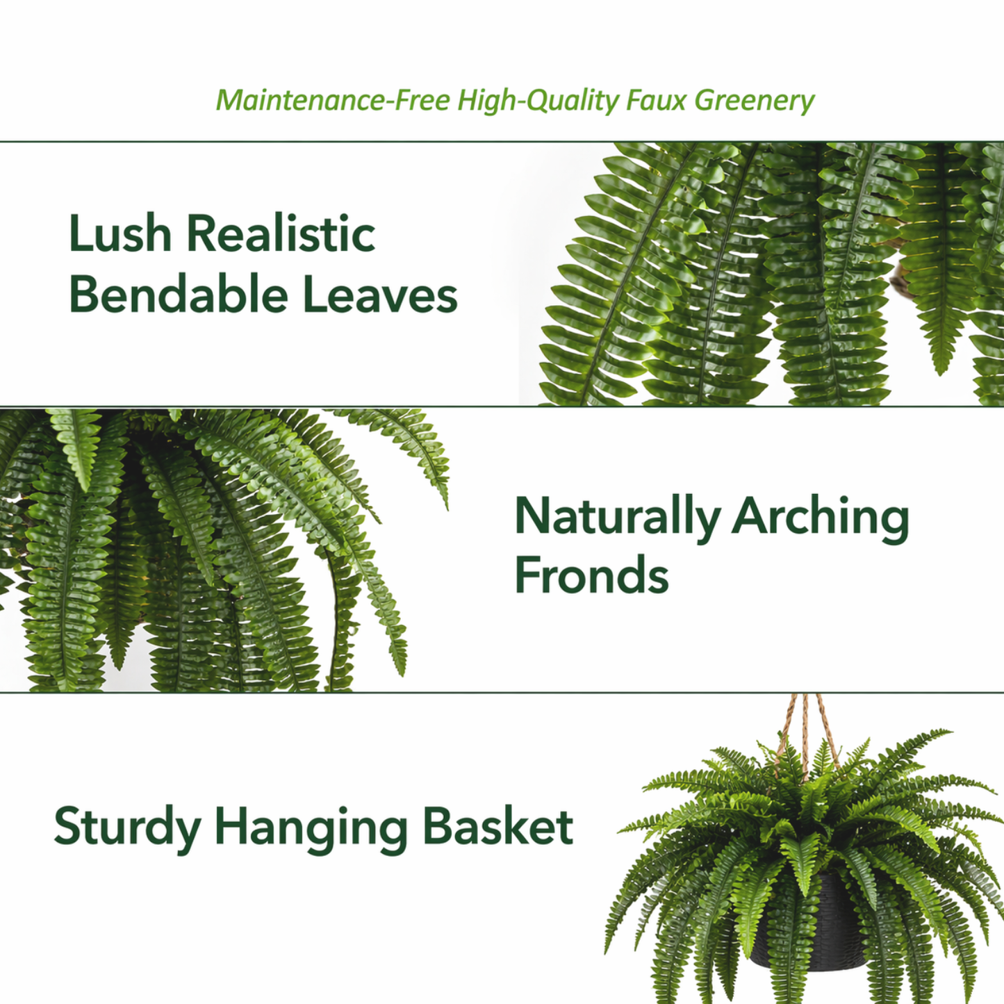 🔥 $9.96 On Sale Only Today 🌱 UV-Resistant Lifelike Artificial Boston Fern