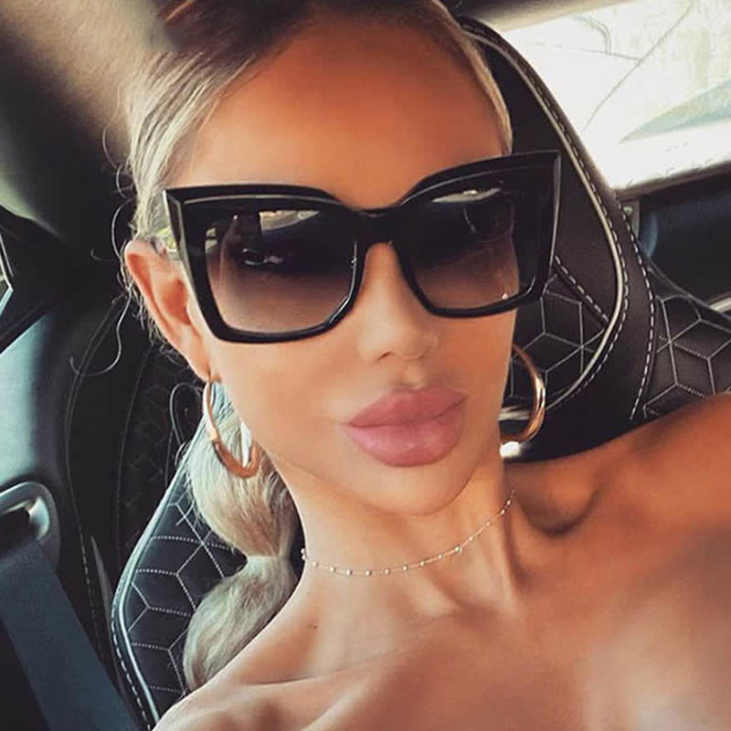Vintage Cat-Eye Oversized Frame Sunglasses
