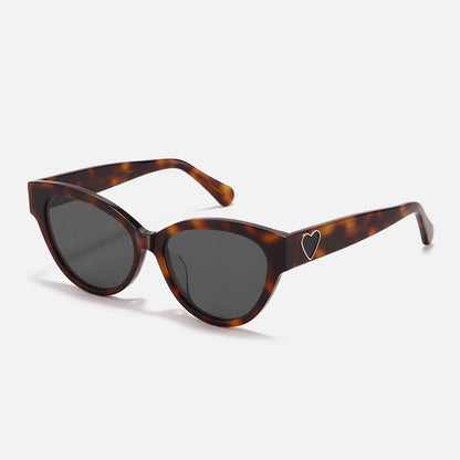 Hipster Heart Temples Cat-Eye Polarized Sunglasses