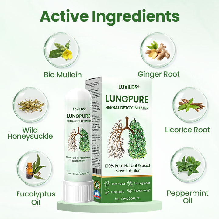 LOVILDS LungPure Inhaler: 100% Herbal Detox for Clear Lungs & Easier Breathing