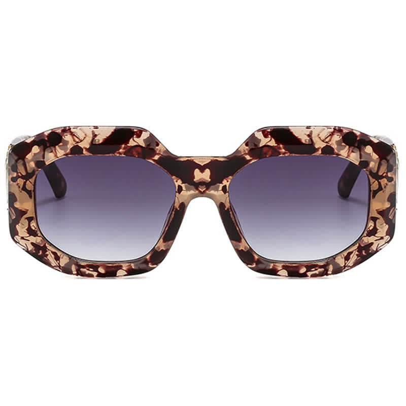 Trendy Geometric Thick Frame Sunglasses