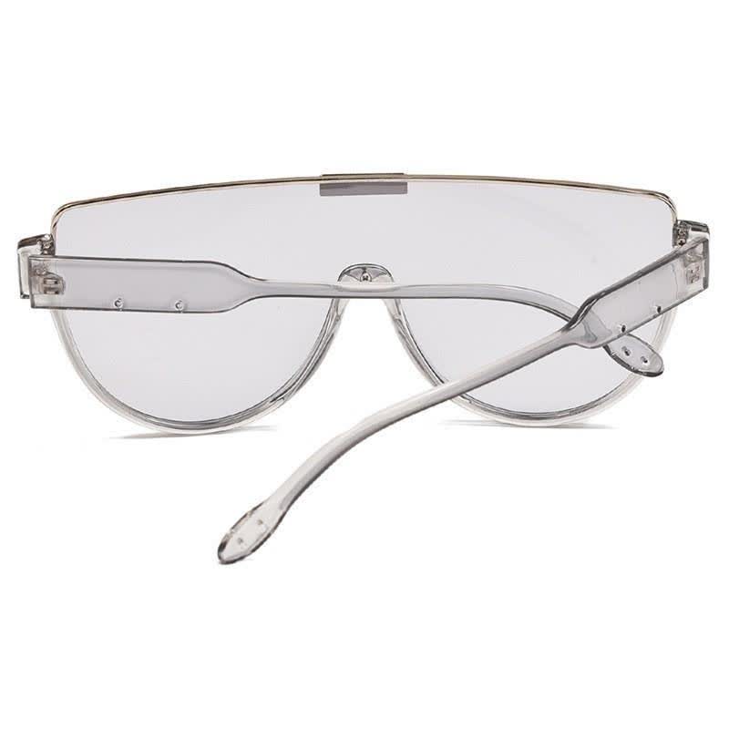 Oversized Frame Semi-Rimless Aviator Sunglasses