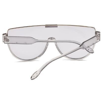 Oversized Frame Semi-Rimless Aviator Sunglasses