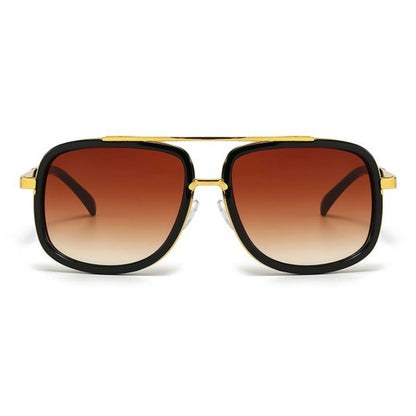 Aviator Double Bridges Frame Brown Ombre Tinted Sunglasses